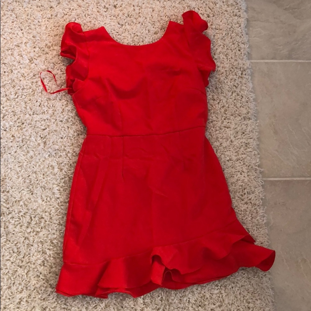 Impeccable pig red ruffle dress